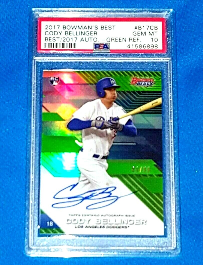 CODY BELLINGER ROOKIE 2017 BOWMAN'S BEST AUTO RC#ed/99 GREEN REFRACTOR PSA  10 🔥 | eBay