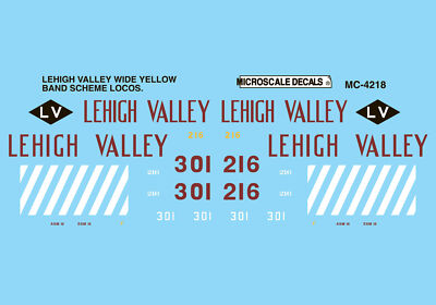 Microscale HO Lehigh Valley LV Mini-Cal Diesels w/Wide Yellow Band Schem MC-4218