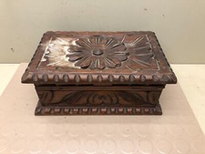 Vintage Carved Wood/Wooden Jewelry Trinket Treasure Box