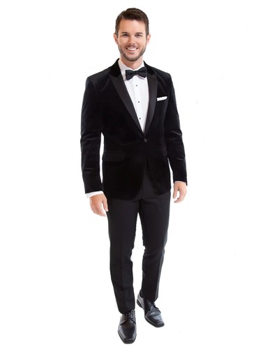 Slim Fit Black Velvet Tuxedo Jacket (jacket only) - Picture 2 of 2