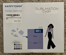 HAPPYTONER Sublimation EcoTank Printer Refill Ink 4 X 100 ML Bottles CYAN Color