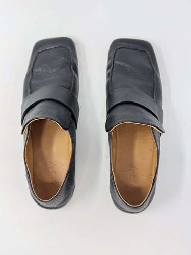 Marsell Herren Schuhe Schwarz Spatola Eckige Zehe Leder Halbschuh Italienisch 39,5 US 6,5 - Bild 5 von 10