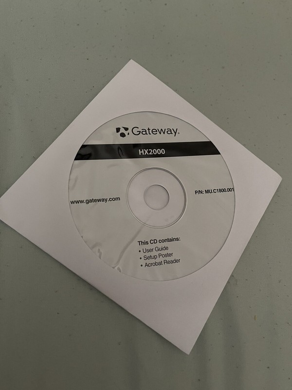 Gateway HX2000 Users CD