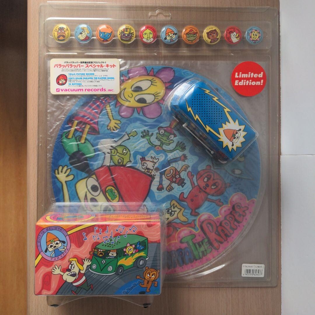 PaRappa the Rapper Special Kit 12inch Record Can Badges Limited