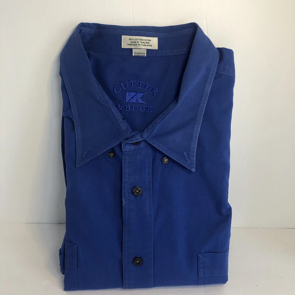 Cutter & Buck Men’s Short Sleeve Button Down Blue 4XB 100% Cotton. New! - Image 2 of 4