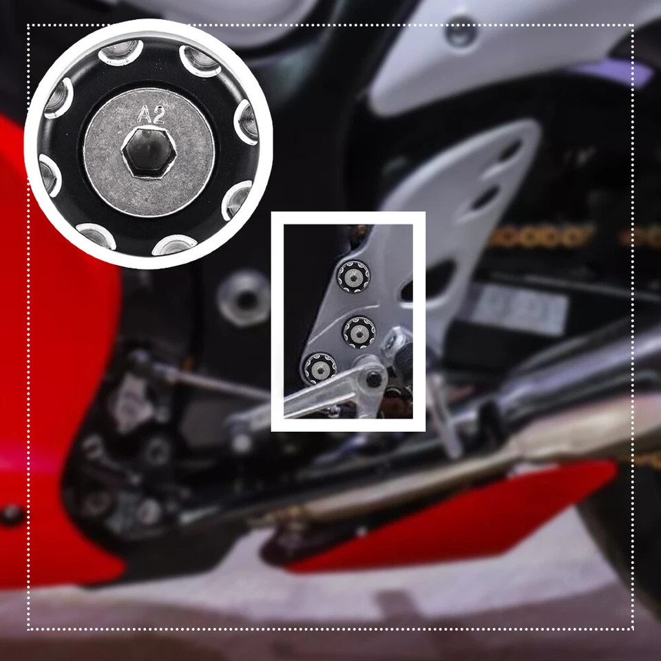 Tornillos de montaje de soporte de clavija de pedal para SUZUKI HAYABUSA 1999-2024 GSX1300R Foto 3 de 4