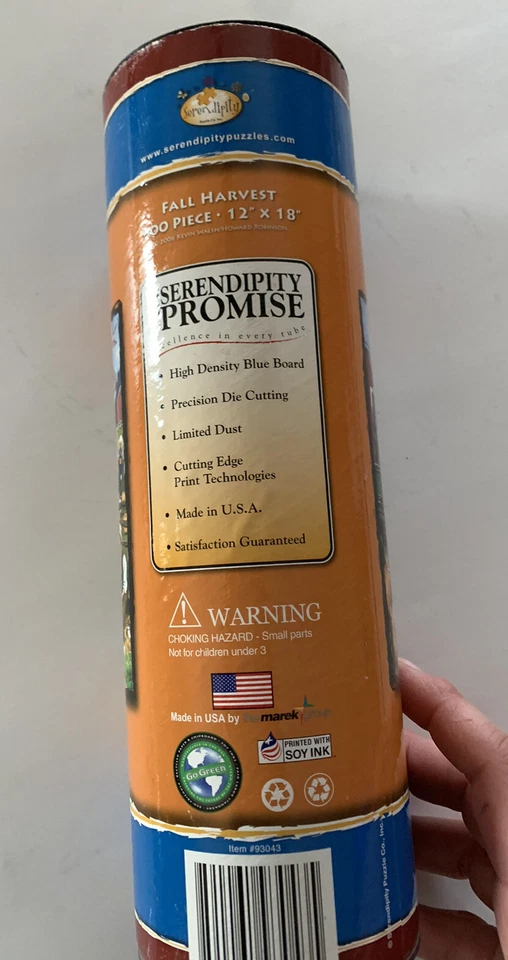 Rompecabezas "Cosecha de otoño" Escena de granja Animales Serendipia en tubo 500 piezas con póster Foto 3 de 4