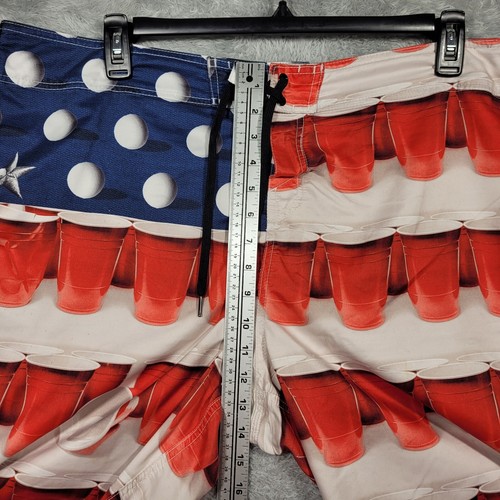 O'Neill Board Shorts Mens 42 Beer Pong Red Solo Cup Red White Blue Swim Trunks - Picture 5 of 10