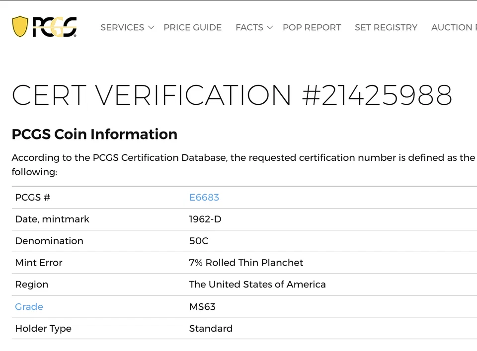 1962-D PCGS MS63 Thin Planchet Franklin Half Dollar RARE ✅ Possible Pattern 50C - Image 4 of 4