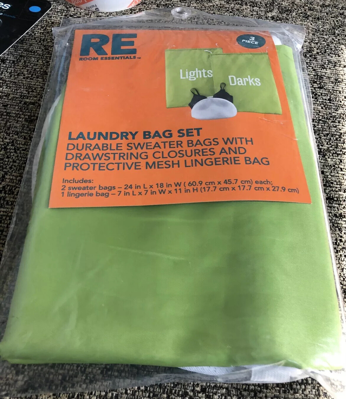 Room Essentials Laundry Bag 3pc Set (Sweater Lights Darks Lingerie) eBay
