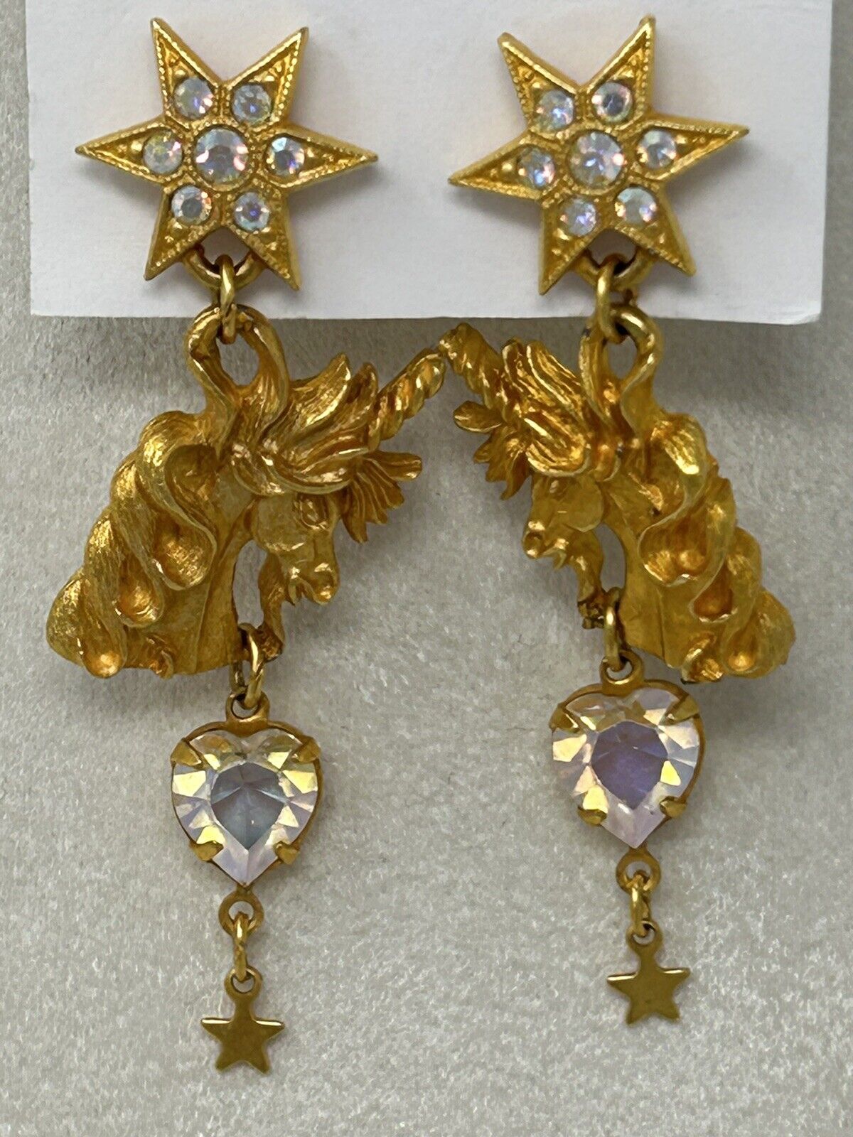 Kirks Folly Unicorn Earrings Gold Tone Pierced - image 1