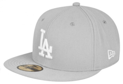 New Era LA Los Angeles Dodgers Grey MLB Cap 5950 Fitted Team Basecaps 59Fifty
