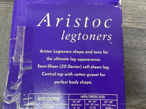 X2 Aristoc Tights Semi-Sheer 20 Denier Control Top Legtoners Size 3 Black New - Picture 12 of 14