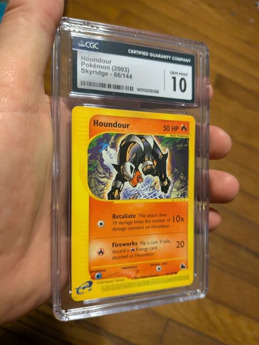 (POP 24) CGC 10 GEM MINT 2003 Skyridge 66/144 Houndour eReader Pokémon