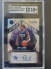 2021-21 Anthony Edwards Prizm Fast Break Rookie Auto SGC 10, Auto Grade 10