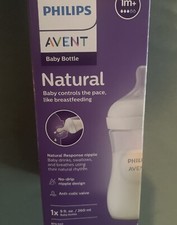 3-Philips Avent Natural Baby Bottle With Natural Response Nipple Clear 9 oz.