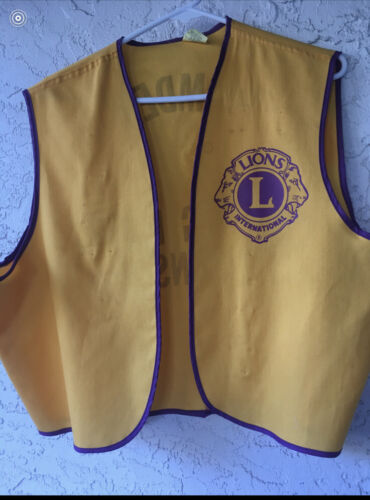 Vintage Arkansas Lions Club Yellow Vest Camden XL Uniform Collectible 1970 1980 - Picture 1 of 2