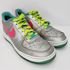 Nike Air Force 1 Shoes Silver/Hyper Pink Jade 314219-011 Womens Youth Size 7Y