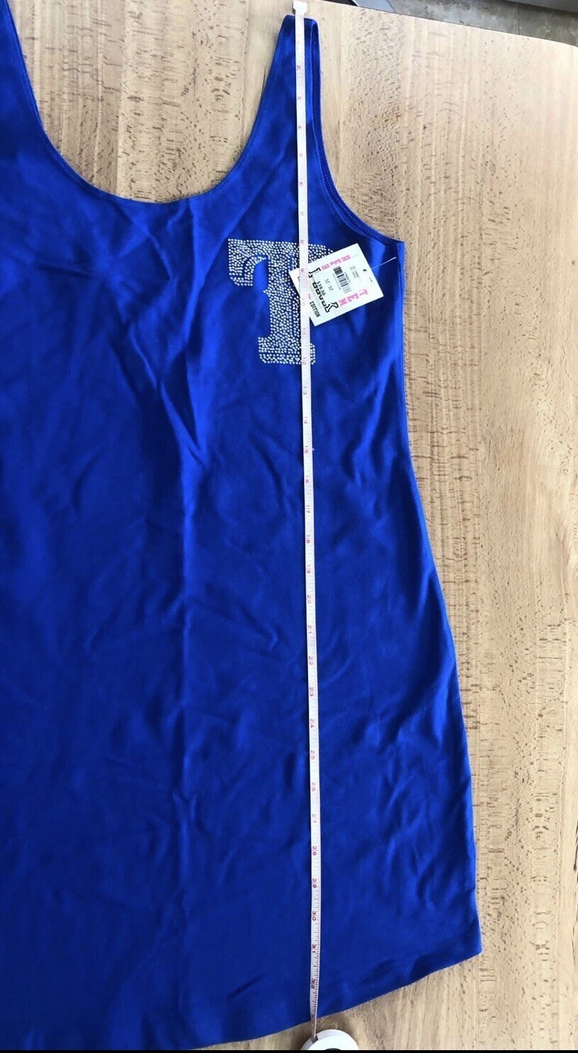 UNDERCOVER Abito Tank Victoria’s Secret ROSA MLB Texas Rangers Bling Medium Nuovo con etichette