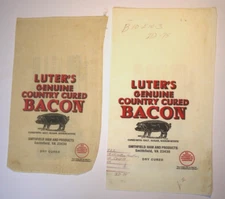 Vintage Paper / Cloth Bags - LUTER'S BACON, SMITHFIELD HAM AND PROD. VIRGINIA 04