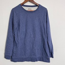 Vintage 90s Lands End Womens Sweatshirt Size S Blue Long Sleeve Fleece