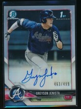 GREYSON JENISTA AUTO 2018 1st Bowman Draft Chrome Autograph REFRACTOR #/499 RC