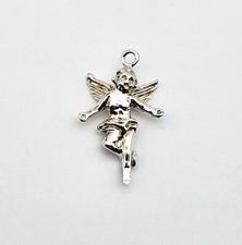 Vintage Cherub Heaven Angel Wings Child Sterling Silver Charm Pendant - 0.8g