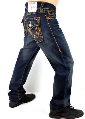 True Religion Men's Ricky Relaxed Straight Triple Super T True Religion Men's Ricky Relaxed Straight Triple Super T