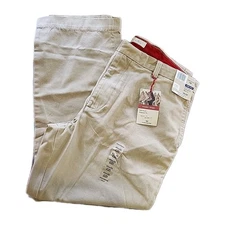Dockers Iconic Tan Khaki Pants Flat Front Relaxed Fit 40x30 NWT