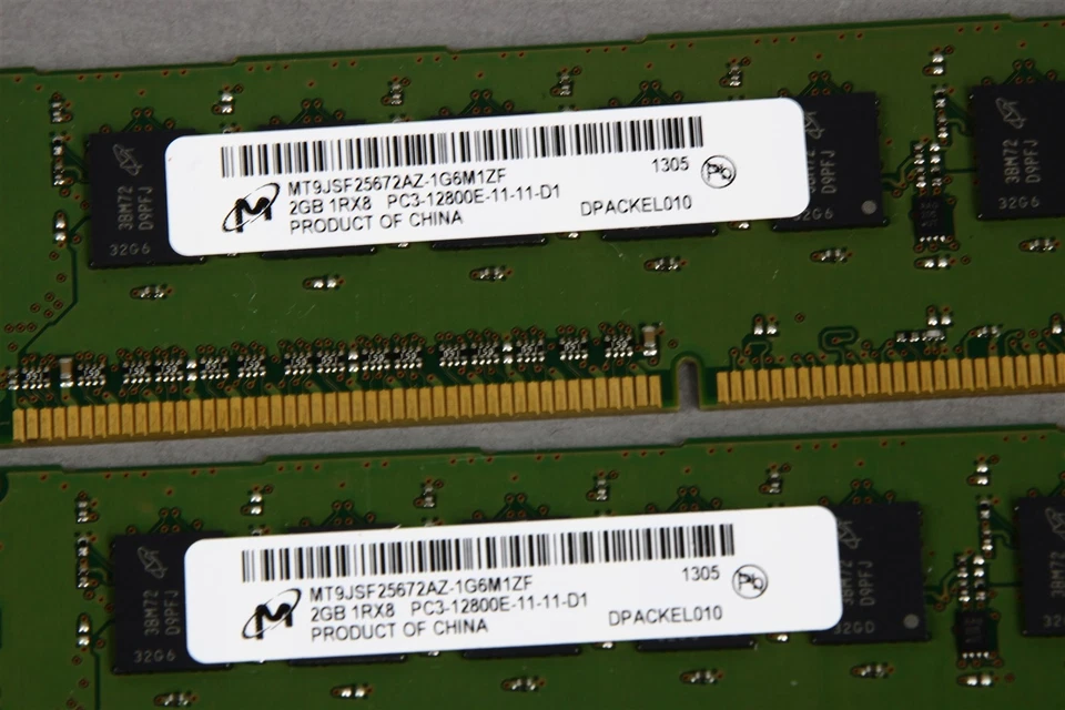 Lot/2 MICRON 2GB PC3-12800E-11-11-01 MT9JSF25672AZ-1G6M1ZG Memory - Image 2 of 4
