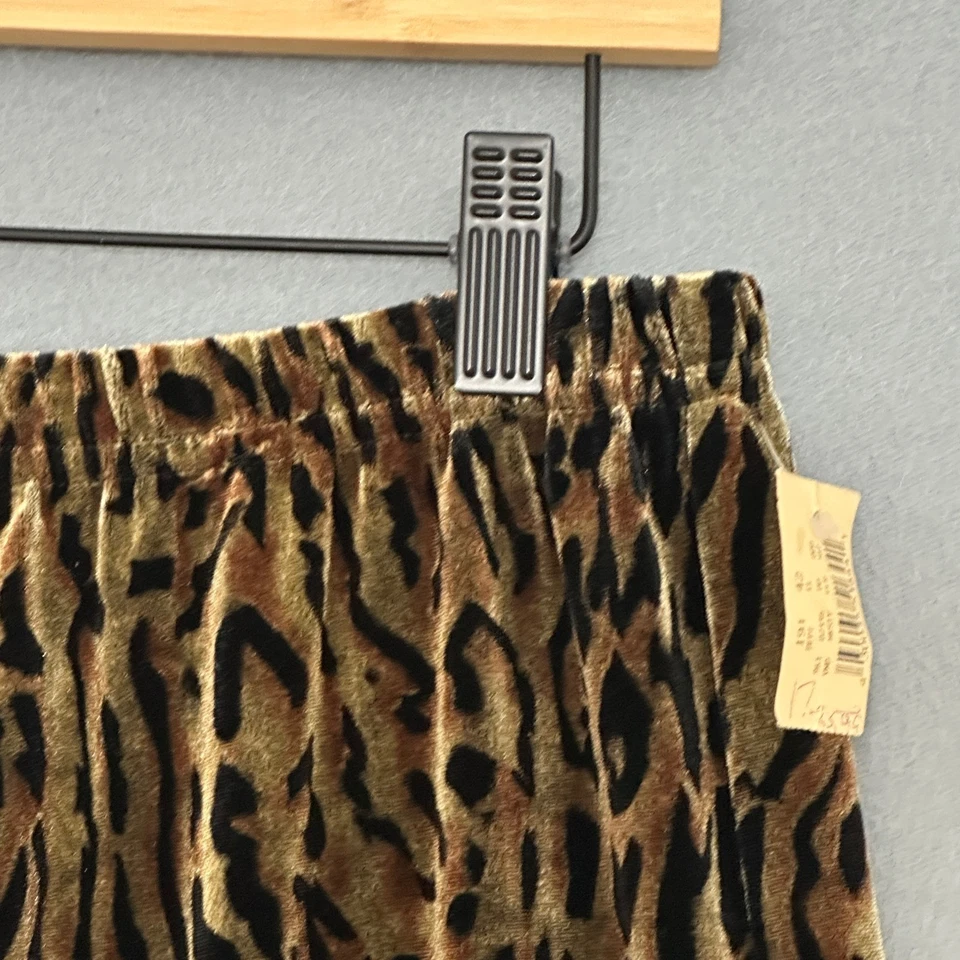 复古 CLIO 女式裙 M 豹纹天鹅绒串珠条纹性感波西米亚黑帮妻子 — 第 4/4 张图片