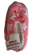 Girls Slipper Socks Size 7.5-3.5 Gripper Winter Non Slip Thick Fuzzy Warm Indoor