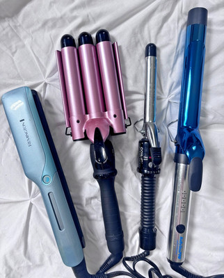 Hair Styling Tools BUNDLE BaByliss Curling Iron Crimper Beach Waves Flat Iron