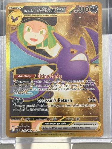 Team Rocket's Crobat ex 242/182 Sv10: Destined Rivals Holo Hyper Rare