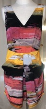 RACHEL ROY Abstract Sleeveless DRESS Size M Apricot Combo Party Cocktail Wedding