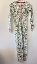 Boden Spring Floral Animals Sleepsuit All In One Pyjamas Pink Trim Age 12 Yrs