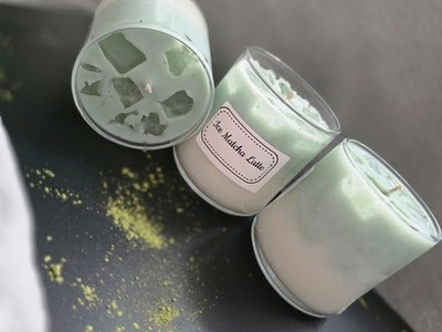 Kerze Selbstgemacht Handmade Ice Matcha Latte Sojawachs Duftkerze