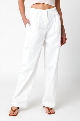 Olivaceous Arwen Pleated Pants White