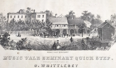 1860 MUSIC VALE SEMINARY QUICK STEP by O Whittlesey Salem CT Sheet Music Piano