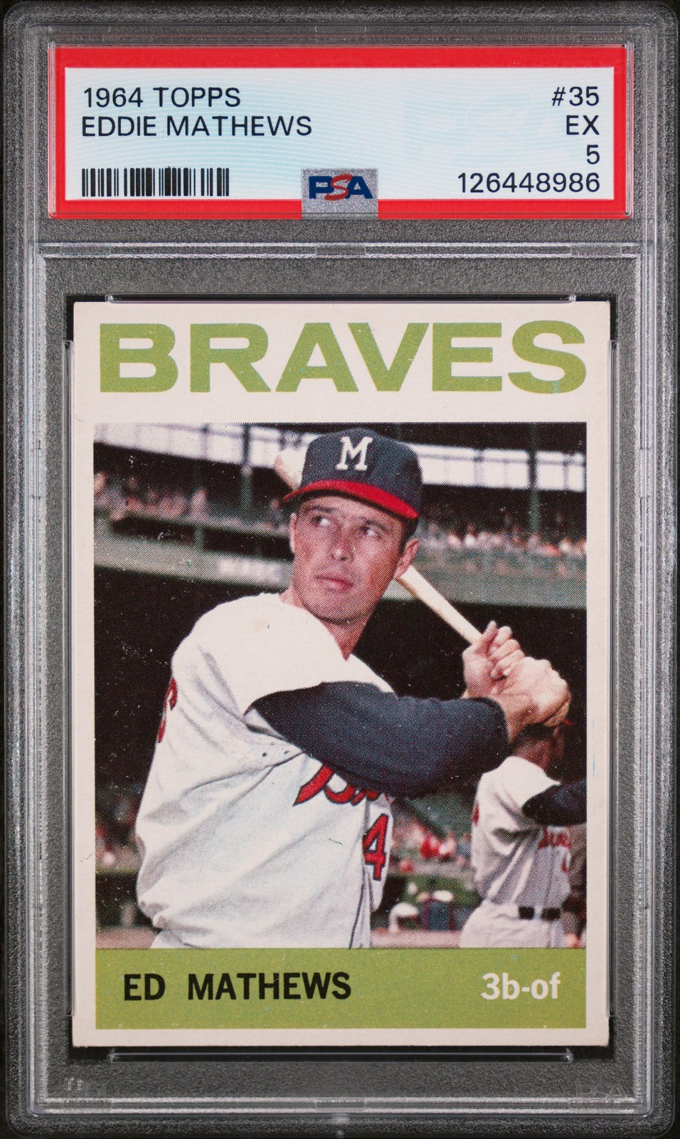 1964 TOPPS #35 EDDIE MATHEWS PSA 5