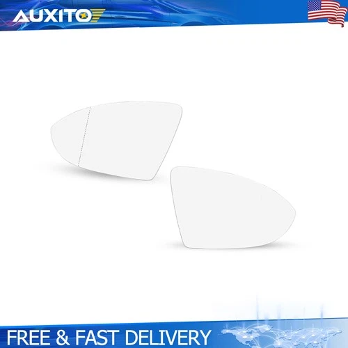 Pair Heated Side Mirror Glass Convex for Volkswagen Golf MK7 GTI R 2015-2021