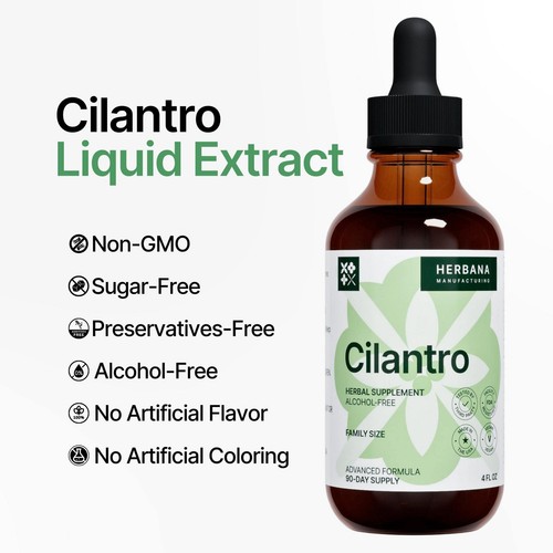 Cilantro Leaf 4 fl oz Liquid Extract - Organic Coriandrum Sativum Drops for B... - Picture 5 of 6