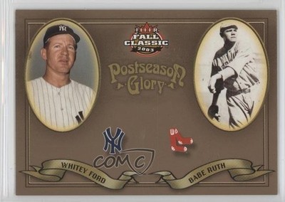 2003 Fleer Fall Classic Postseason Glory 715/750 Babe Ruth Whitey Ford HOF 2u3