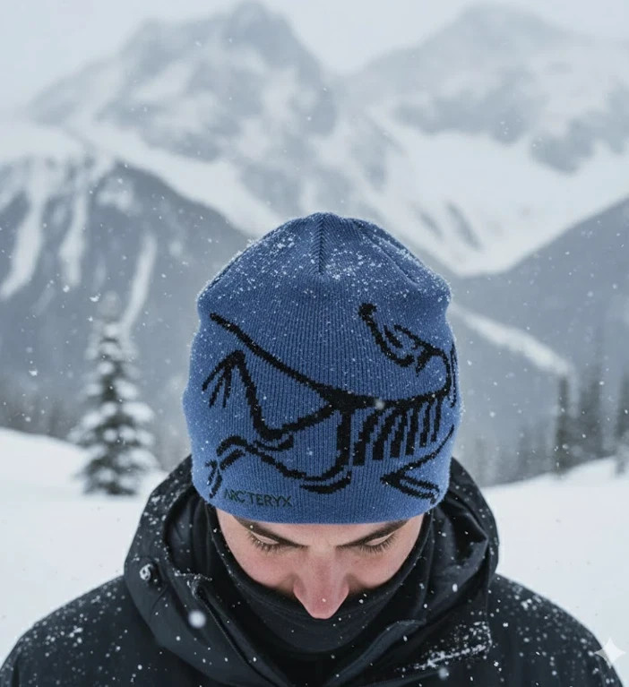 Arc'teryx Grotto Beanie Navy Blue Bird Head Toque Knit Hat Winter