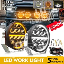 AUXBEAM 6.5"inch LED Work Light Bar DRL Driving Fog Spotlamp Offroad Truck 4WD