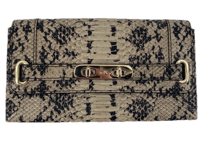 COACH Exotic Swagger Python Embossed Leather Doub… - image 1