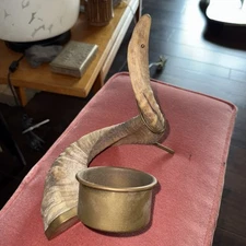 Carl Aubock Sheeps Horn Brass Sculpture Mid Century Hagenauer