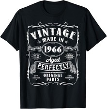 Vintage 60th Birthday Decorations Men Funny 1966 60 Birthday T-Shirt