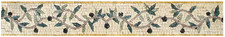 Botanical Mosaic Border Tile: Leaf and Floral Wall Decor 40x6"