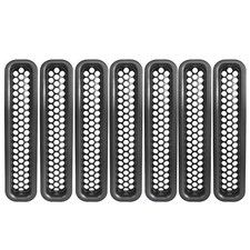 Wrangler Grill Mesh Inserts Front Grille Guard Cover Clip-in Matte Black for